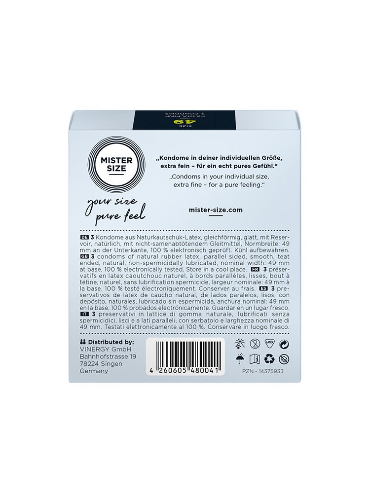 Condoms 49 Mm 3 Pieces Mister.Size