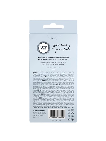 Condoms 49 Mm 10 Pieces Mister.Size