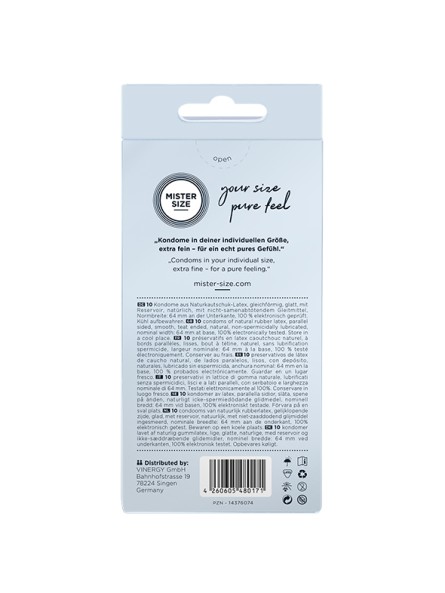 Condoms 64 Mm 10 Pieces Mister.Size