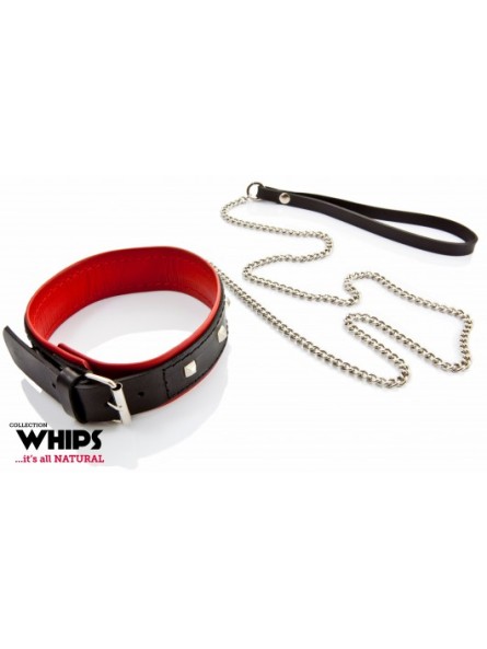 Obroża Damska 4 Cm Ze Smyczą Whips