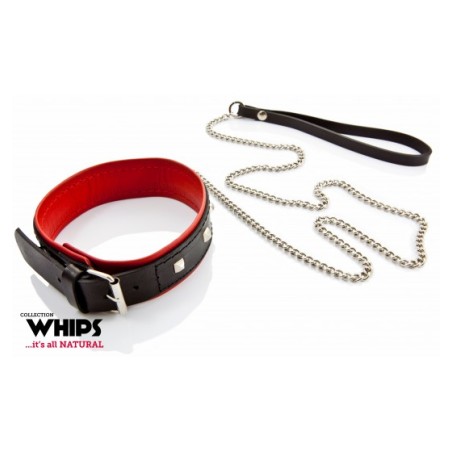 Obroża Damska 4 Cm Ze Smyczą Whips