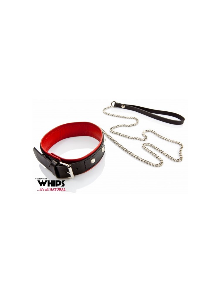 Obroża Damska 4 Cm Ze Smyczą Whips