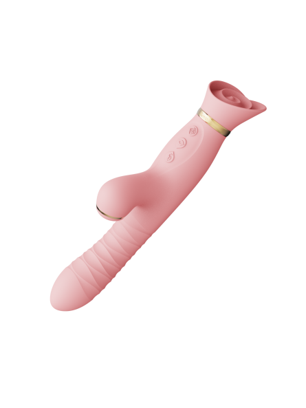 Wibrator Wielofunkcyjny Rose Thruster Strawberry Pink Zalo