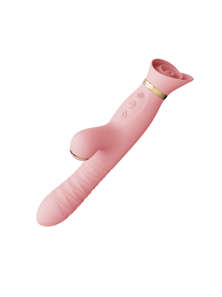 Wibrator Wielofunkcyjny Rose Thruster Strawberry Pink Zalo