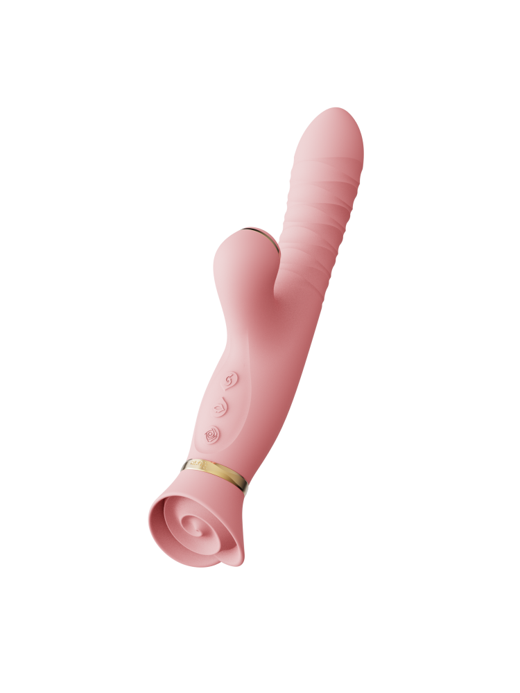 Wibrator Wielofunkcyjny Rose Thruster Strawberry Pink Zalo