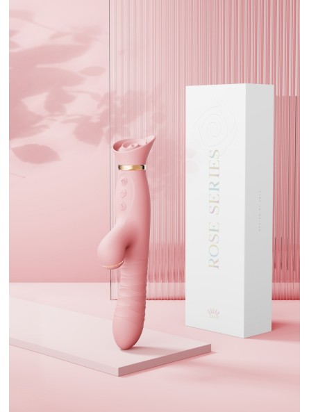 Wibrator Wielofunkcyjny Rose Thruster Strawberry Pink Zalo