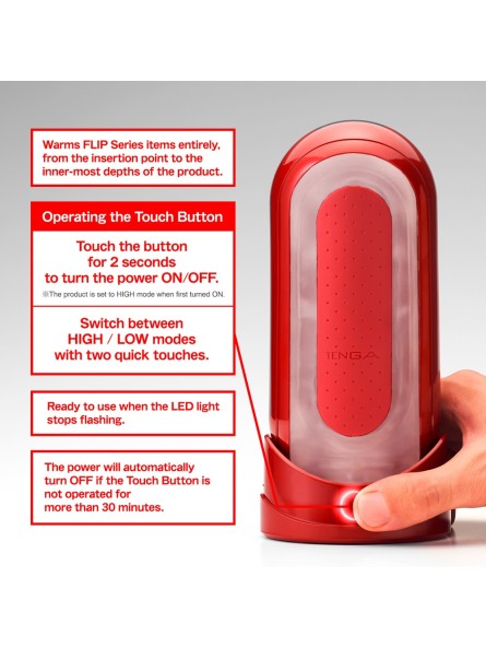 Masturbator Z Podgrzewaczem Flip 0 Red Warmer Package Tenga
