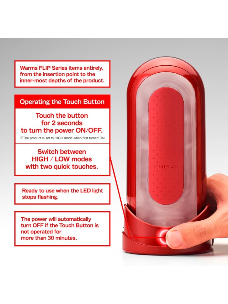 Masturbator Z Podgrzewaczem Flip 0 Red Warmer Package Tenga