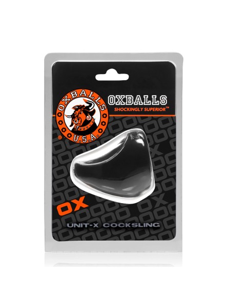 Pierścień na penisa i jądra Unit-X Cocksling Black Oxballs
