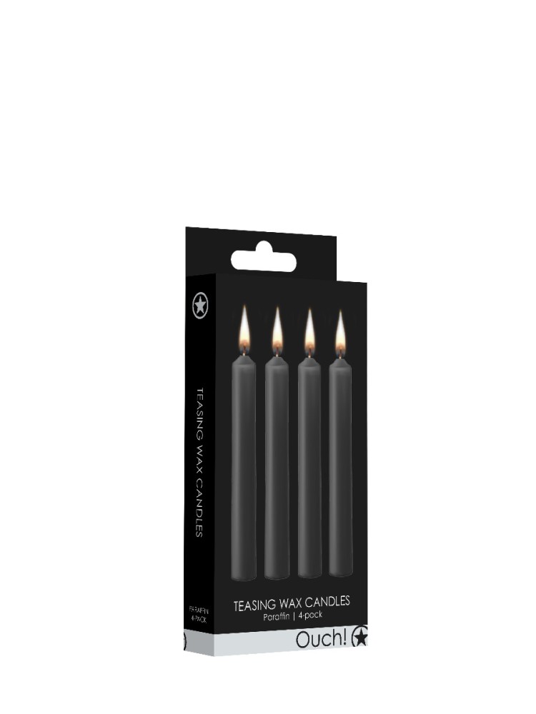 Teasing Wax Candles 4-Pack Black - Czarny Zestaw Świec Do Bdsm Ouch! by Shots