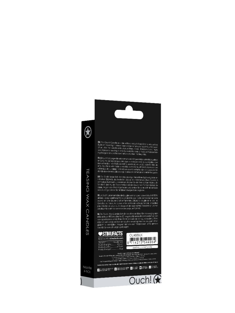 Teasing Wax Candles 4-Pack Black - Czarny Zestaw Świec Do Bdsm Ouch! by Shots