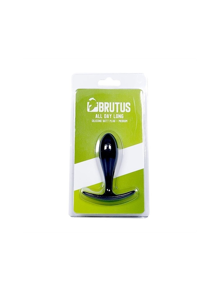 Korek analny All Day Long Silicone Butt Plug Black M Brutus