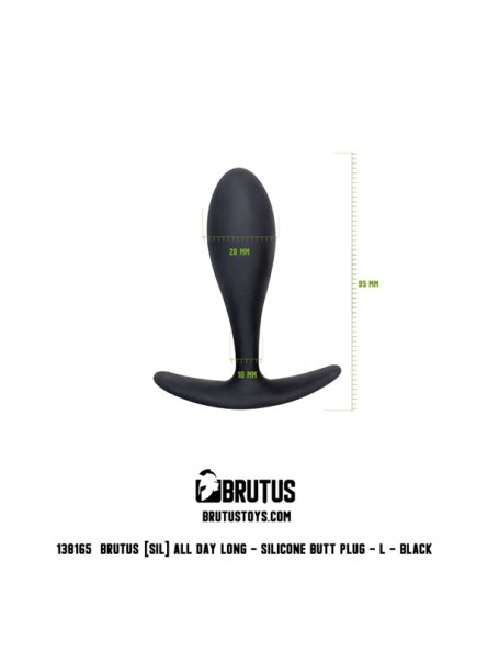 Korek analny All Day Long Silicone Butt Plug Black L Brutus