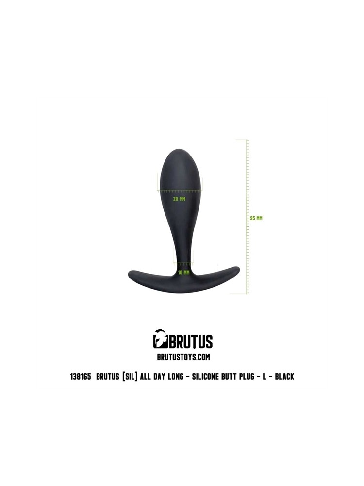 Korek analny All Day Long Silicone Butt Plug Black L Brutus
