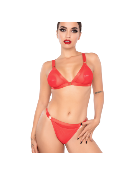 Komplet Bielizn Spicy Bra & Briefs Red S/M Kinky Diva
