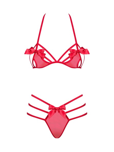 Czerwony Komplet Bielizny Giftella S/M Obsessive