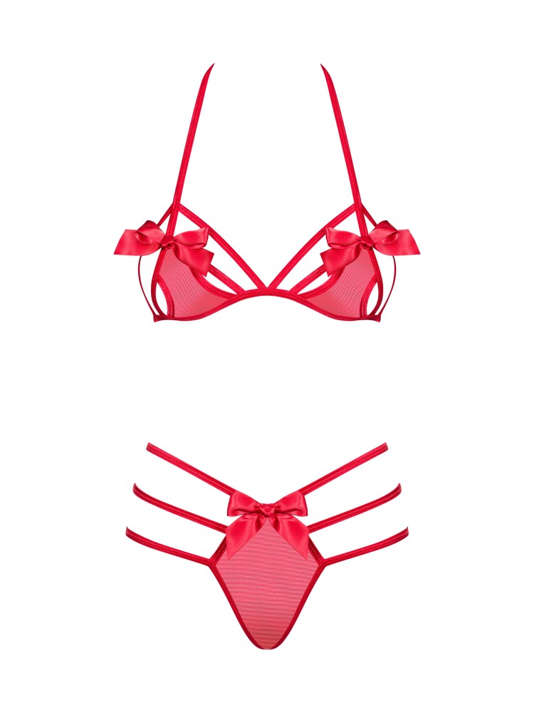 Czerwony Komplet Bielizny Giftella S/M Obsessive