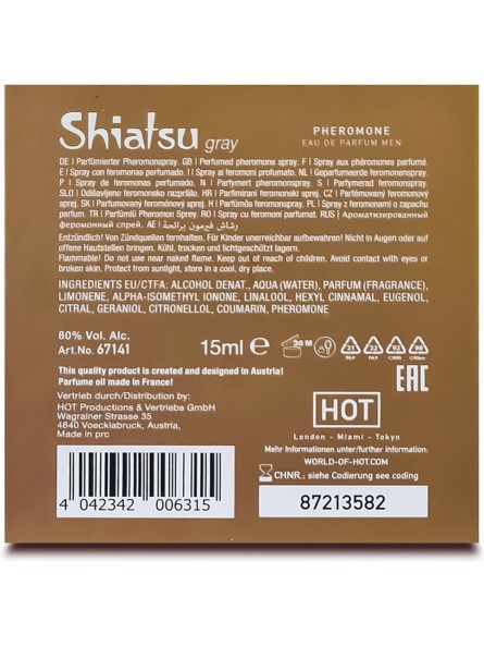 Feromony dla mężczyzn Pheromon Fragrance Man Grey 15ml Shiatsu