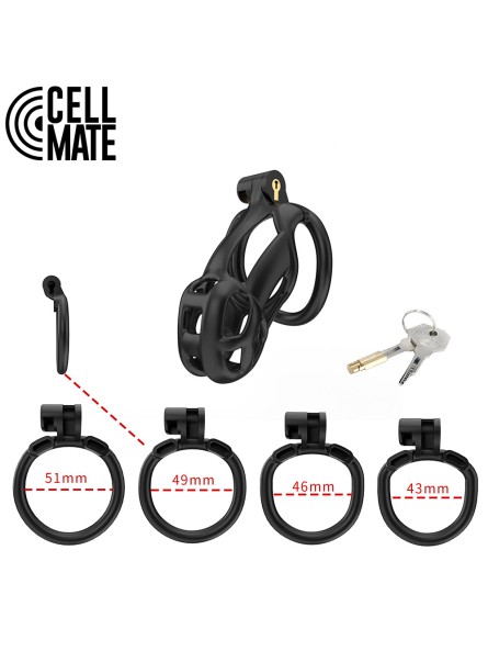 Pas cnoty Guardian Chastity Cage Black Size 2 CELLMATE