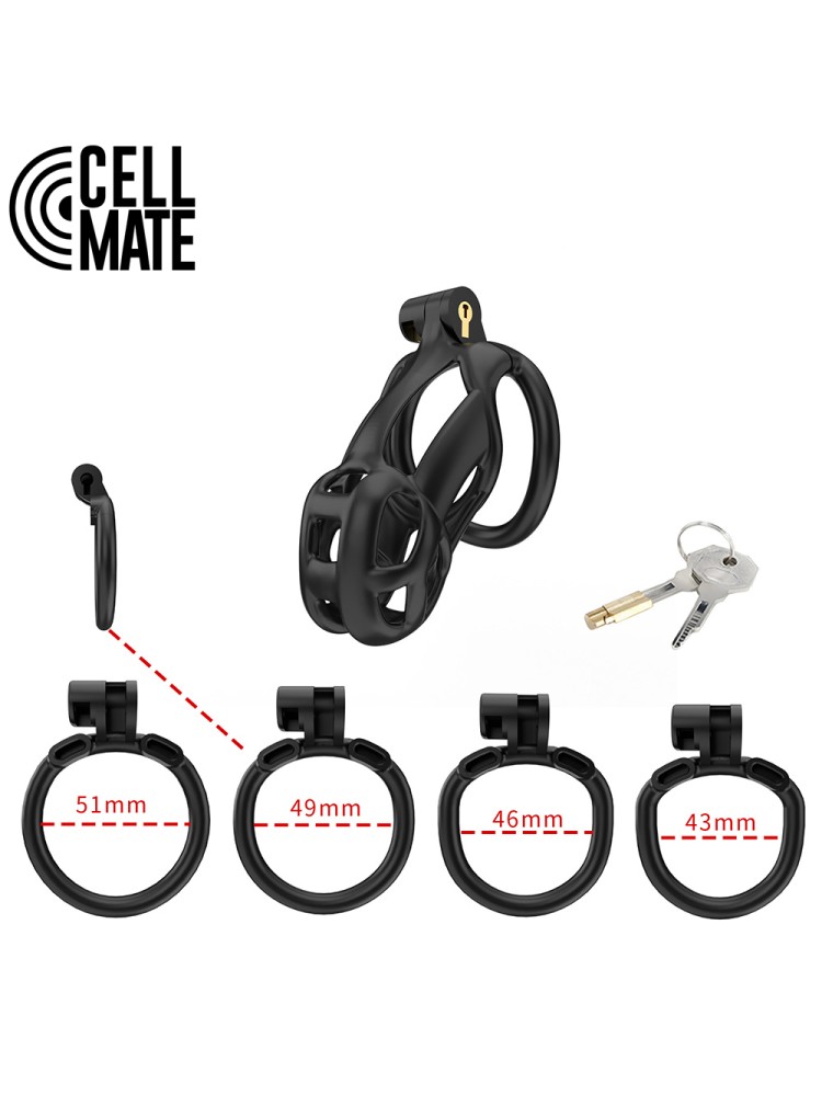 Pas cnoty Guardian Chastity Cage Black Size 2 CELLMATE