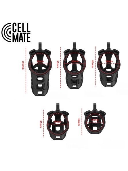 Pas cnoty Guardian Chastity Cage Black Size 2 CELLMATE