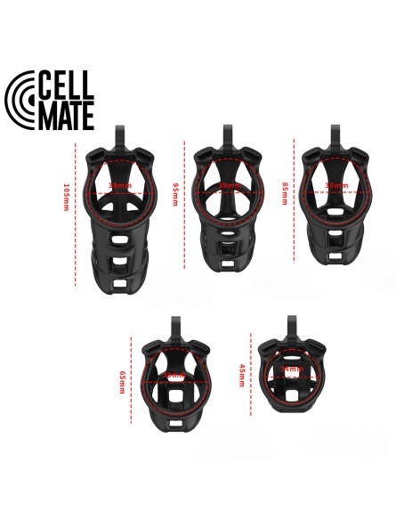 Pas cnoty Guardian Chastity Cage Black Size 4 CELLMATE