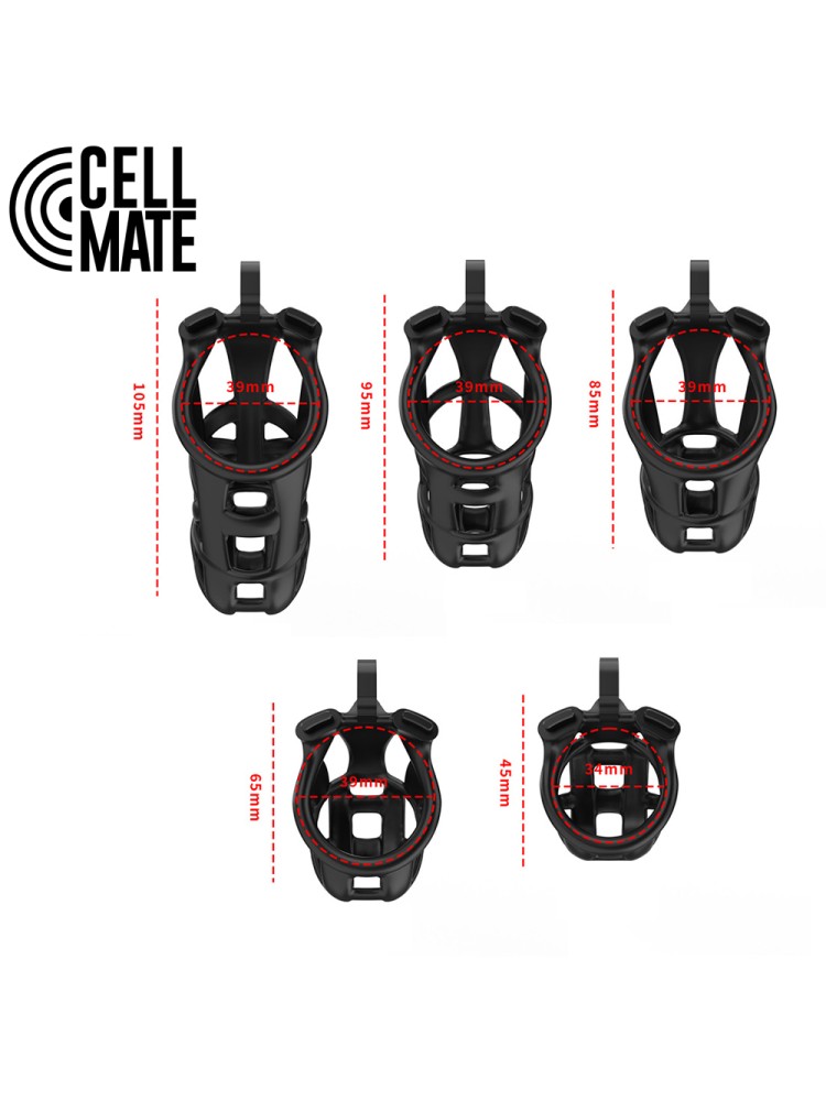 Pas cnoty Guardian Chastity Cage Black Size 4 CELLMATE