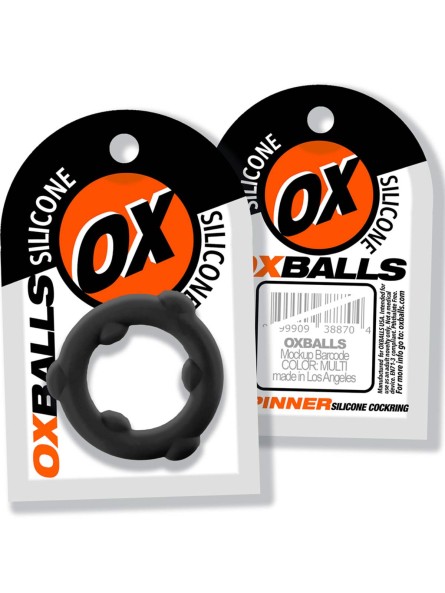 Pierścień erekcyjny [SIL] SPINNER Cockring Black Oxballs
