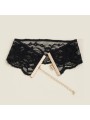 Body Low Cut Lace +Necklace Black/Gold L/XL Kinky Diva