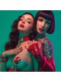 Obroża ze smyczą VEGAS High Gloss O-Ring Collar + Leash Kinky Diva