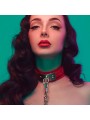 Obroża ze smyczą VEGAS High Gloss O-Ring Collar + Leash Kinky Diva