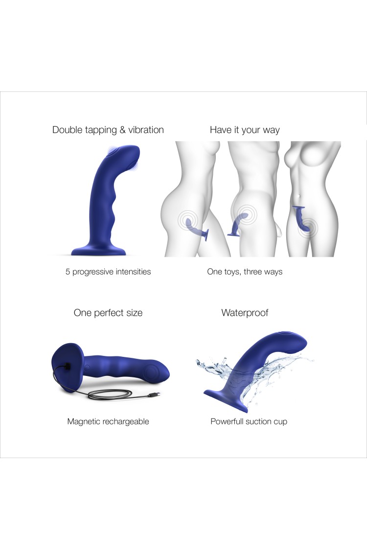 Strap-on-me Tapping Dildo Wave Night Blue