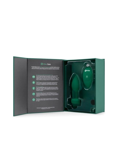 Korek analny Vibrating Jewel Plug M/L Emerald Green b-Vibe