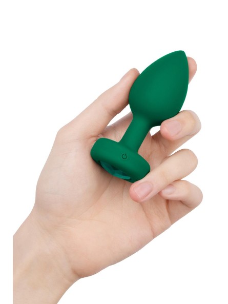Korek analny Vibrating Jewel Plug M/L Emerald Green b-Vibe
