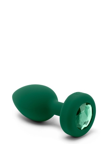 Korek analny Vibrating Jewel Plug M/L Emerald Green b-Vibe