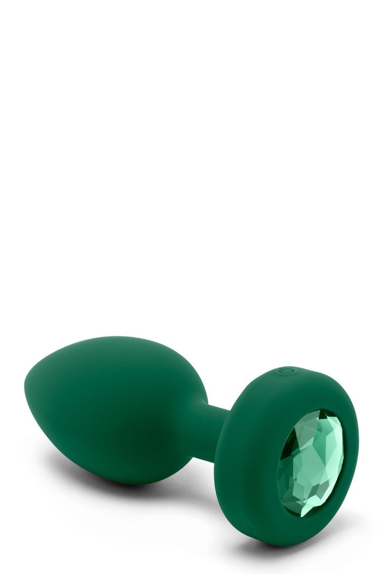 Korek analny Vibrating Jewel Plug M/L Emerald Green b-Vibe