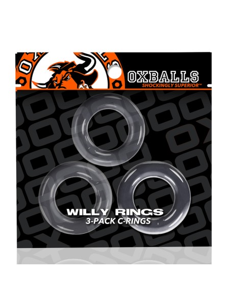 Zestaw pierścieni Willy Rings Cockrings 3 Pcs Clear Oxballs