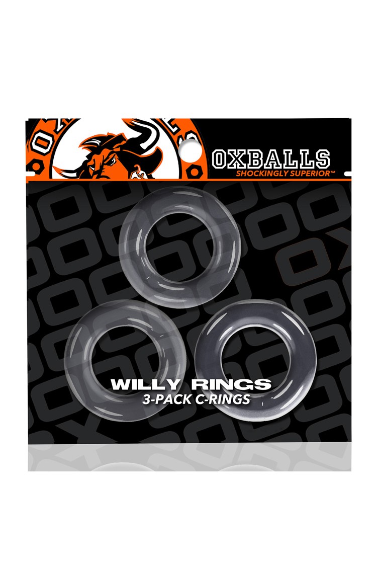 Zestaw pierścieni Willy Rings Cockrings 3 Pcs Clear Oxballs