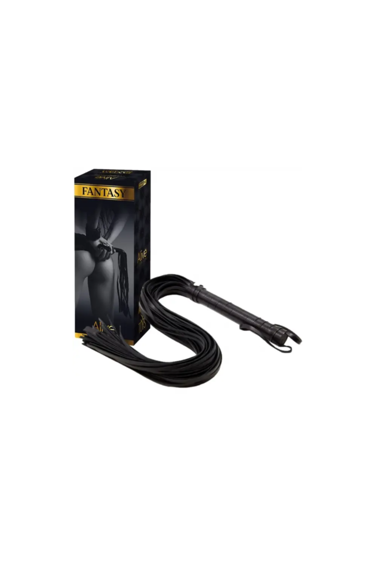 Ekskluzywny Pejcz Fantasy Flogger Long Leather Black Alive