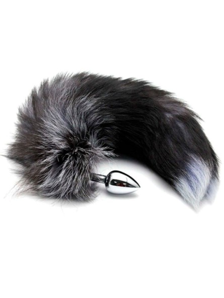 Korek Analny Lisi Ogon Black & White Fox Tail L Alive