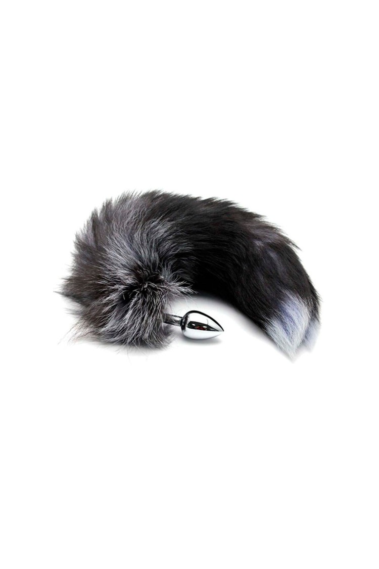 Korek Analny Lisi Ogon Black & White Fox Tail L Alive