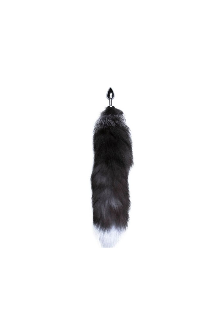Korek Analny Lisi Ogon Black & White Fox Tail L Alive
