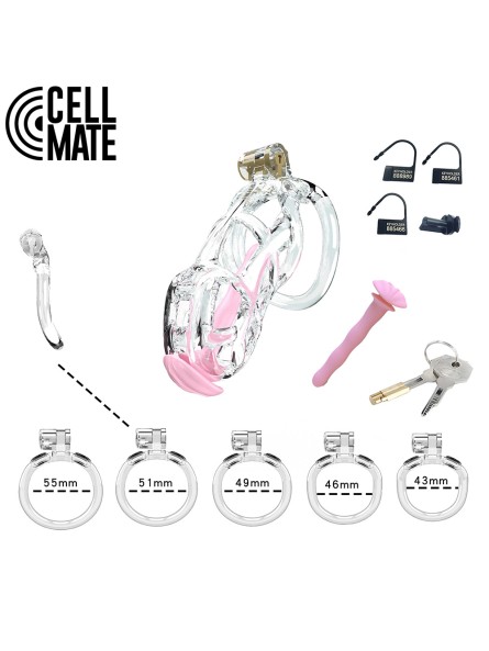 Pas cnoty Guardian Chastity Cage Clear Size 3 CELLMATE