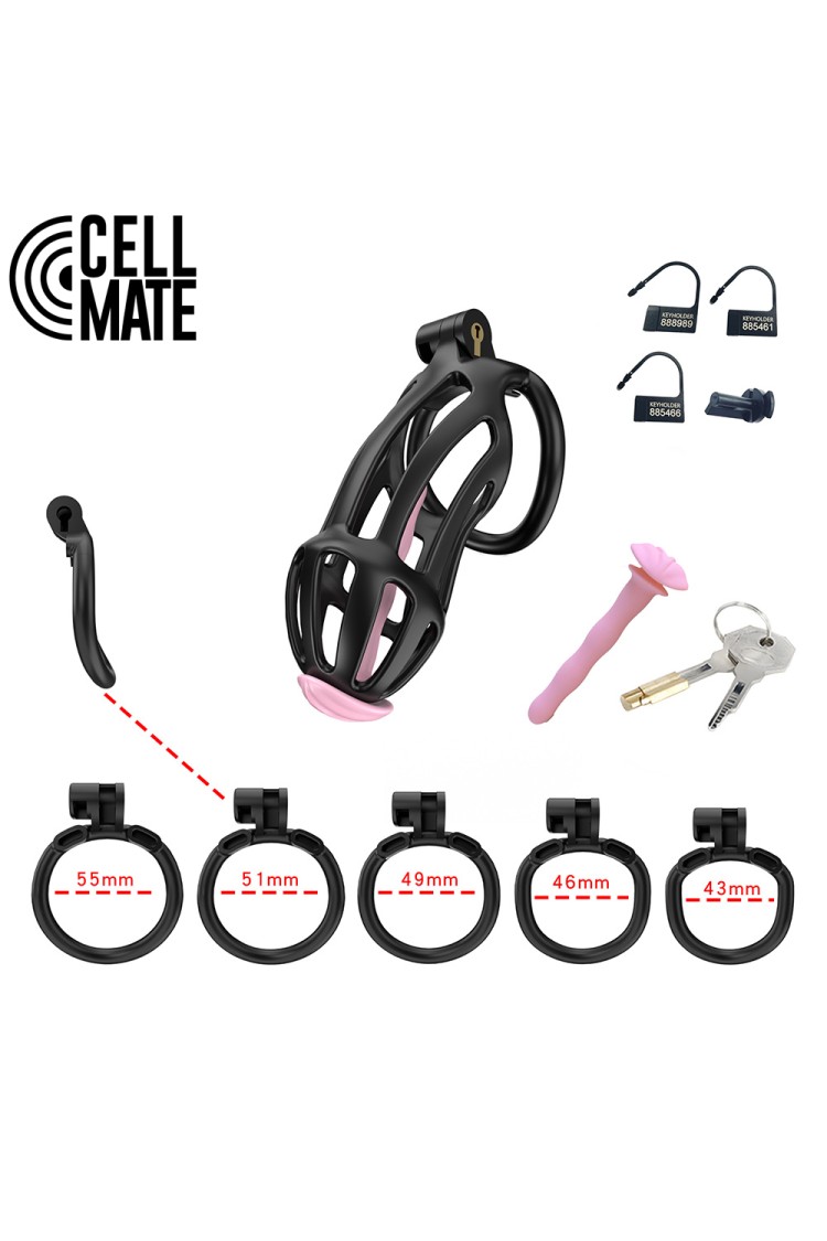 Pas cnoty Centurion Chastity Cage Black Size 4 CELLMATE