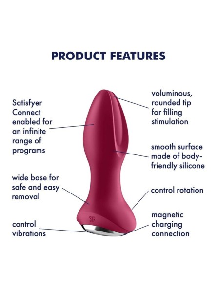 Rotacyjny korek analny Rotator Plug 2 Connect App Violet Satisfyer