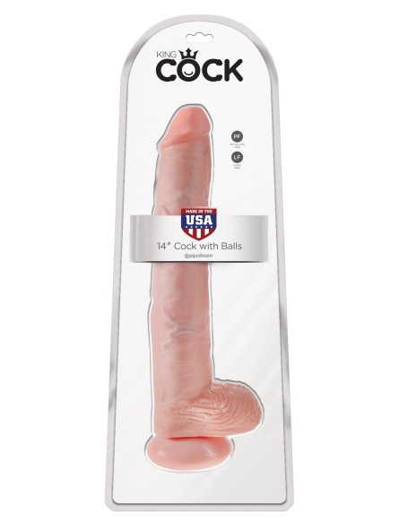 King Cock 14" Cock with Balls Flesh