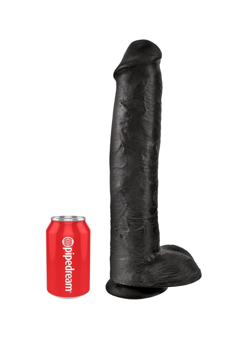 King Cock 15" Cock with Balls Black