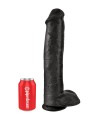 King Cock 15" Cock with Balls Black