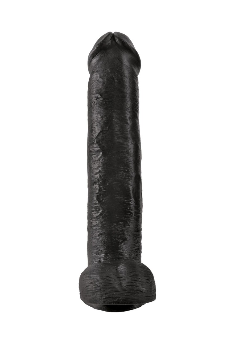 King Cock 15" Cock with Balls Black