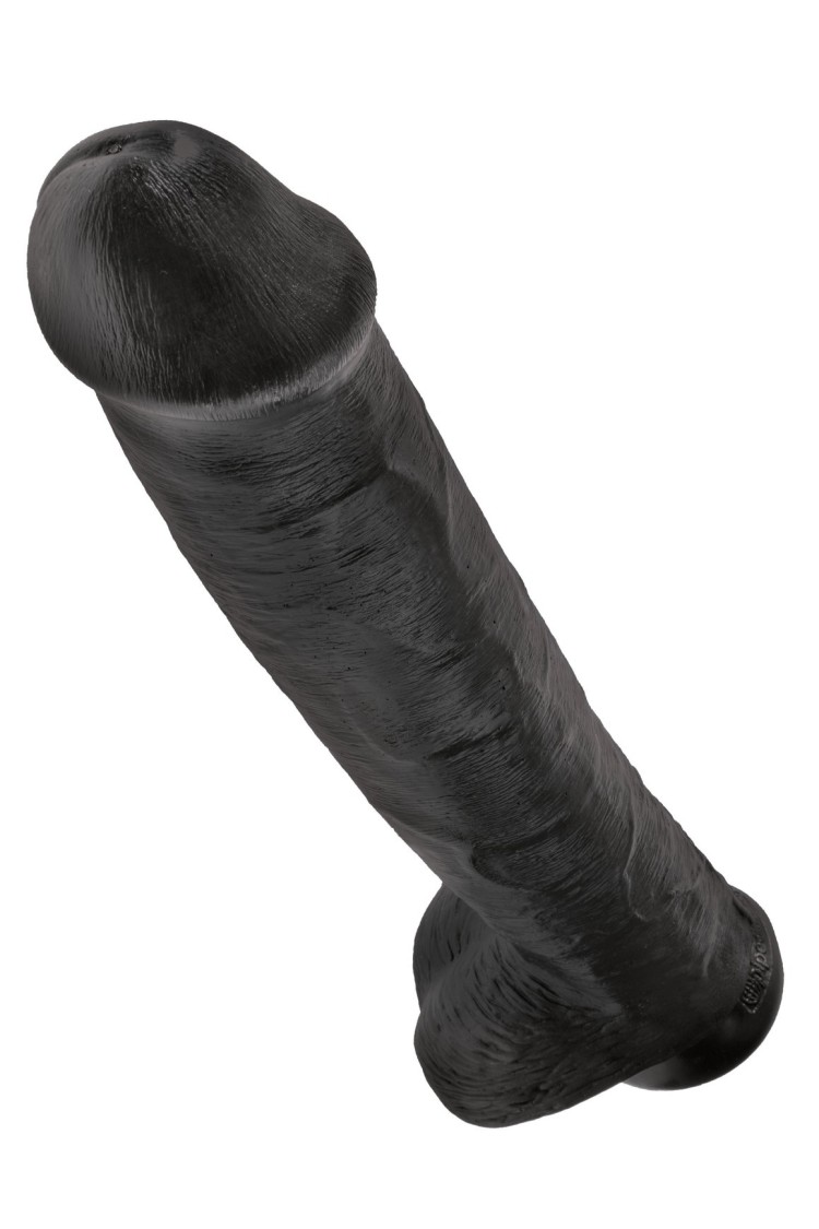 King Cock 15" Cock with Balls Black